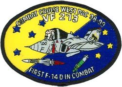 Fighter Squadron 213 (VF-213) F-14D Tomcat WESTPAC CRUISE 1998-1999
VF-213 "Black Lions" 
1998-1999
Established as VF-213 on 22 June 1955; VFA-213 on 2 Apr 2006. 
Grumman F-14A Tomcat
