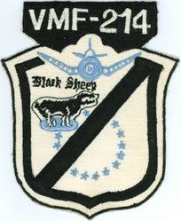Marine Fighter Squadron 214 (VMF-214)
Established as Marine Fighter Squadron 214 (VMF-214) on 1 Jul 1942. Redesignated Marine All Weather Fighter Squadron 214 (VMF(AW)-214) on 31 Dec 1956; Marine Attack Squadron 214 (VMA-214) on 9 Jul 1957-.
