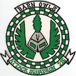 Attack Squadron 215 (VA-215)
Established as Attack Squadron 215 (VA-215) "Barn Owls" on 22 Jun 1955-31 Aug 1967.

Vought A-7B Corsair II
