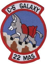 22d Military Airlift Squadron 
Constituted as 22 Transport Squadron activated on 3 Apr 1942, prior to constitution on 4 Apr 1942. Redesignated as 22 Troop Carrier Squadron on 5 Jul 1942. Inactivated on 31 Jan 1946. Activated on 15 Oct 1946. Redesignated as: 22 Troop Carrier Squadron, Heavy, on 21 May 1948; 22 Military Airlift Squadron on 8 Jan 1966. Inactivated on 8 Jun 1969. Activated on 8 Feb 1972. Redesignated as 22 Airlift Squadron on 1 Nov 1991-. 
