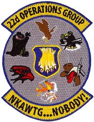 22d Operations Group Gaggle
Gaggle: 22d Operations Group, 22d Operations Support Squadron, 344th Air Refueling Squadron, 349th Air Refueling Squadron, ??, 350th Air Refueling Squadron, 384th Air Refueling Squadron.

