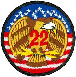 22d Tactical Fighter Squadron (REMAKE)
Remake. A load of these showed up in The Netherlands in the mid-80s. Done by the same maker as the originals. Note missing eye and one star common to these.
