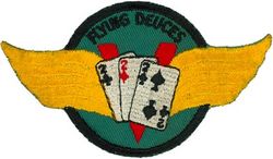 Marine Fighter Squadron 222 (VMF-222)
Established as Marine Fighter Squadron 222 (VMF-222)"Flying Deuces" on 1 Mar 1942. Inactivated on 31 Dec 1949.

Grumman F4F-3 Wildcat, 1942-1943
Vought F4U-1/4 Corsair, 1943-1949

Insignia (2nd Issue) US embroidered on twill.


