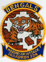Marine All Weather Attack Squadron 224 
VMA(AW)-224 "Fighting Bengals"
1970s 2d Design
A-6A Intruder
