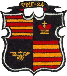 Marine Fighter Squadron 224 (VMF-224)
Established as Marine Fighting Squadron 224 (VMF-224) "Fighting Wildcats" on 1 May 1942. Redesignated Marine Attack Squadron 224 (VMA-224) on 1 Dec 1954; Marine All-Weather Attack Squadron 224 (VMA(AW)-224) on 1 Nov 1966-.

Grumman F9F-2 Panther

Insignia (3d Design) 1952. Error, should read VMF-224
