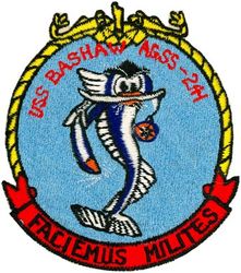 AGSS-241 USS Bashaw 
USS Bashaw (AGSS-241) 
Class & type: Gato-class diesel-electric submarine 
Builder: General Dynamics Electric Boat, Groton, Connecticut 
Laid down: 4 Dec 1942 
Launched: 25 Jul 1943 
Commissioned: 25 Oct 1943 
Decommissioned: 29 Jun 1949 
Recommissioned: 3 Apr 1951 
Decommissioned: 10 May 1952 
Recommissioned: 28 Mar 1953 
Decommissioned: 13 Sep 1969 
Struck: 13 Sep 1969 

