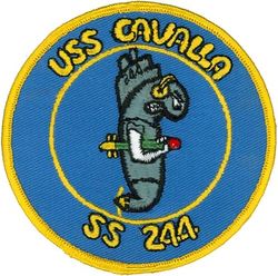 AGSS-244 USS Cavalla 
USS Cavalla (AGSS-244)
Class & type: Gato-class diesel-electric submarine 
Builder: Electric Boat Company, Groton, Connecticut 
Laid down: 4 Mar 1943
Launched: 14 Nov 1943 
Commissioned: 29 Feb 1944 
Decommissioned: 16 Mar 1946 
Recommissioned: 10 Apr 1951
Decommissioned: 3 Sep 1952
Recommissioned: 15 Jul 1953
Decommissioned: 3 Jun 1968 
Struck: 30 Dec 1969 

