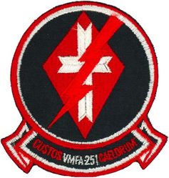 Marine Fighter Attack Squadron 251 (VMFA-251) 
VMFA-251 "Thunderbolts"
1964-
F-4J Phantom II
Translation- CUSTOS CAELORUM=Guardians of the Sky
