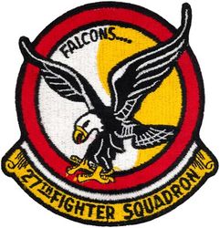 27th Fighter-Interceptor Squadron
Organized as 21 Aero Squadron on 15 Jun 1917. Redesignated as: 27 Aero Squadron on 23 Jun 1917; 27 Squadron (Pursuit) on 14 Mar 1921; 27 Pursuit Squadron on 25 Jan 1923; 27 Pursuit Squadron (Interceptor) on 6 Dec 1939; 27 Pursuit Squadron (Fighter) on 12 Mar 1941; 27 Fighter Squadron (Twin Engine) on 15 May 1942; 27 Fighter Squadron, Two Engine, on 28 Feb 1944. Inactivated on 16 Oct 1945. Redesignated as: 27 Fighter Squadron, Single Engine, on 5 Apr 1946; 27 Fighter Squadron, Jet Propelled, on 20 Jun 1946. Activated on 3 Jul 1946. Redesignated as: 27 Fighter Squadron, Jet, on 15 Jun 1948; 27 Fighter-Interceptor Squadron on 16 Apr 1950; 27 Tactical Fighter Squadron on 1 Jul 1971; 27 Fighter Squadron on 1 Nov 1991-.
