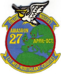 Air Anti-Submarine Squadron 27 (VS-27) Mediterranean & North Atlantic Cruise 1971
Established as Air Anti-Submarine Squadron TWENTY SEVEN (AIRASRON 27 or VS-27) on 15 Nov 1950. Disestablished on 30 Jun 1973.

16 Apr-15 Oct 1971: USS Intrepid (CVS-11) CVSG-56, Grumman S-2E Tracker
