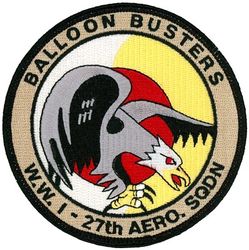 27th Fighter Squadron Heritage
Organized as 21 Aero Squadron on 15 Jun 1917. Redesignated as: 27 Aero Squadron on 23 Jun 1917; 27 Squadron (Pursuit) on 14 Mar 1921; 27 Pursuit Squadron on 25 Jan 1923; 27 Pursuit Squadron (Interceptor) on 6 Dec 1939; 27 Pursuit Squadron (Fighter) on 12 Mar 1941; 27 Fighter Squadron (Twin Engine) on 15 May 1942; 27 Fighter Squadron, Two Engine, on 28 Feb 1944. Inactivated on 16 Oct 1945. Redesignated as: 27 Fighter Squadron, Single Engine, on 5 Apr 1946; 27 Fighter Squadron, Jet Propelled, on 20 Jun 1946. Activated on 3 Jul 1946. Redesignated as: 27 Fighter Squadron, Jet, on 15 Jun 1948; 27 Fighter-Interceptor Squadron on 16 Apr 1950; 27 Tactical Fighter Squadron on 1 Jul 1971; 27 Fighter Squadron on 1 Nov 1991-.

