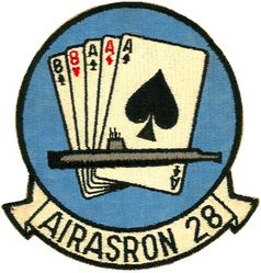 Air Anti-Submarine Squadron 28 (VS-28)
Established as Air Anti-Submarine Squadron TWENTY EIGHT (AIRASRON 28 or VS-28) "Gamblers" on 1 Jun 1960. Disestablished on 1 Oct 1992.

Grumman SF-2 Tracker, 1960-1975.
Lockheed S-3A/B Viking, 1975-1992

