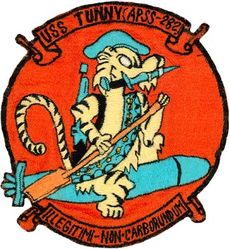 APSS-282 USS Tunny 
USS Tunny (APSS-282)
Class & type: Gato-class diesel-electric submarine 
Builder: Mare Island Naval Shipyard 
Laid down: 10 Nov 1941 
Launched: 30 Jun 1942
Commissioned: 1 Sep 1942 
Decommissioned: 12 Feb 1946 
Recommissioned: 25 Feb 1952 
Decommissioned: 30 Apr 1952
Recommissioned as SSG-282: 6 Mar 1953 
Decommissioned: 28 Jun 1969
Struck: 30 Jun 1969
Fate: Sunk as a target, 19 Jun 1970 


