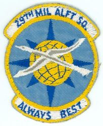 29th Military Airlift Squadron 
Constituted as 29th Ferrying Squadron, on 9 Jul 1942. Activated on 25 Jul 1942. Redesignated 29th Transport Squadron, on 24 Mar 1943. Disbanded on 1 Sep 1943. Reconstituted, redesignated 29th Air Transport Squadron, Heavy on 20 Jun 1952; 29th Air Transport Squadron, Medium on 11 Sep 1953; 29th Military Airlift Squadron on 8 Jan 1966. Inactivated on 31 Aug 1968.
