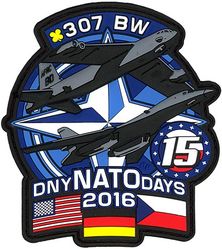 307th Bomb Wing NATO Days 2016 
Created for the crews of both the B-52 and B-1 appearing at the NATO Days 2016 military open house in Ostrava, Czech Republic. This patch marks the 15th Anniversary of NATO Days, recognition of Germany as the partner nation of the year, and the first time a B-1 has been presented to the public in the Czech Republic.
