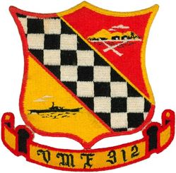 Marine Fighter Squadron 312 (VMF-312)
VMF-312 "Checkerboards"
1948-1950's 2d Design
F4U-4 Corsair
F-7F-3 Tigercats
F-9F Panthers
FJ-2; FJ-3 Fury
