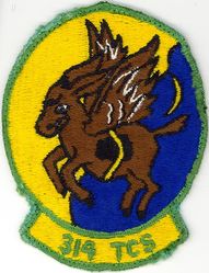 314th Troop Carrier Squadron, Medium
Lineage. Constituted as 314 Troop Carrier Squadron on 23 Oct 1943.  Activated on 1 Nov 1943.  Inactivated on 31 Jul 1946.  Redesignated as 314 Troop Carrier Squadron, Medium on 10 May 1949.  Activated in the Reserve on 27 Jun 1949.  Ordered to Active Service on 1 Apr 1951.  Inactivated on 2 Apr 1951.  Redesignated as 314 Fighter-Bomber Squadron on 26 May 1952.  Activated in the Reserve on 13 Jun 1952.  Redesignated as 314 Troop Carrier Squadron, Medium on 1 Sep 1957.  Ordered to Active Service on 28 Oct 1962.  Relieved from Active Duty on 28 Nov 1962.  Redesignated as: 314 Troop Carrier Squadron, Heavy on 1 Apr 1965; 314 Air Transport Squadron, Heavy on 1 Dec 1965; 314 Military Airlift Squadron on 1 Jan 1966; 314 Tactical Airlift Squadron on 1 Apr 1972; 314 Air Refueling Squadron, Heavy on 1 Jan 1977; 314 Air Refueling Squadron on 1 Feb 1992.  Inactivated on 1 Jul 2009.  Activated on 29 Apr 2016-.
