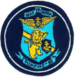 Fighter Squadron 32 (VF-32)
Established as Fighter Bomber Squadron THREE (VBF-3) on 1 Feb 1945. Redesignated Fighter Squadron FOUR A (VF-4A) on 15 Nov 1946; Fighter Squadron THIRTY TWO (VF-32) (2nd) on 7 Aug 1948; Strike Fighter Squadron THIRTY TWO (VFA-32) on 1 Nov 2005-.  

Insignia approved by CNO 20 April 1948. In 1957 the squadron received the F8U Crusader and became the “Supersonic Swordsmen”. The Sword in lions hand began to appear after 1958. The Swordsmen nickname still remains.

Deployments.
2 May 1950-25 Aug 1950, CV-32 USS Leyte, CVG-3, Vought F4U-4 Corsair
6 Sep 1950-3 Feb 1951, CV-32 USS Leyte, CVG-3, Vought F4U-4 Corsair
12 Nov 1953-19 Aug 1954, CVA-40 USS Tarawa, CVG-3, Grumman F9F-6 Cougar
4 Nov 1955-1 Aug 1956, CVA-14 USS Ticonderoga, CVG-3, Grumman F9F-8 Cougar
1 Feb 1958-1 Oct 1958, CVA-60 USS Saratoga, CVG-3, Vought F8U-1 Crusader
14 Aug 1959-26 Feb 1960, CVA-60 USS Saratoga, CVG-3, Vought F8U-1E Crusader
22 Aug 1960-26 Feb 1961, CVA-60 USS Saratoga, CVG-3, Vought F8U-1E Crusader
28 Nov 1961-11 May 1962, CVA-60 USS Saratoga, CVG-3, Vought F8U-2N Crusader
3 Dec 1962-21 Dec 1962, CVA-60 USS Saratoga, CVG-3, Vought F8U-2N Crusader
29 Mar 1963-25 Oct 1963, CVA-60 USS Saratoga, CVG-3, Vought F-8D Crusader
28 Nov 1964-12 Jul 1965, CVA-60 USS Saratoga, CVW-3, Vought F-8D Crusader
21 Jun 1966-21 Feb 1967, CVA-42 USS Franklin D. Roosevelt, CVW-1, McDonnell Douglas F-4B Phantom II
24 Aug 1967-19 May 1968, CVA-42 USS Franklin D. Roosevelt, CVW-1, McDonnell Douglas F-4B Phantom II
1 Nov 1968-17 Dec 1968, CVA-67 USS John F. Kennedy, CVW-1, McDonnell Douglas F-4B Phantom II
5 Apr 1969-21 Dec 1969, CVA-67 USS John F. Kennedy, CVW-1, McDonnell Douglas F-4B Phantom II
14 Sep 1970-28 Feb 1971, CVA-67 USS John F. Kennedy, CVW-1, McDonnell Douglas F-4B Phantom II
18 Nov 1971-10 May 1972, CVA-67 USS John F. Kennedy, CVW-1, McDonnell Douglas F-4B Phantom II
16 Apr 1973-1 Dec 1973, CVA-67 USS John F. Kennedy, CVW-1, McDonnell Douglas F-4B Phantom II
28 Jun 1975-27 Jan 1976, CV-67 USS John F. Kennedy, CVW-1, Grumman F-14A Tomcat
2 Sep 1976-9 Nov 1976, CV-67 USS John F. Kennedy, CVW-1, Grumman F-14A Tomcat
15 Jan 1977-1 Aug 1977, CV-67 USS John F. Kennedy, CVW-1, Grumman F-14A Tomcat
7 Nov 1977-13 Dec 1977, CVN-69 USS Dwight D. Eisenhower, CVW-1, Grumman F-14A Tomcat
29 Jun 1978-8 Feb 1979, CV-67 USS John F. Kennedy, CVW-1, Grumman F-14A Tomcat
4 Aug 1980-28 Mar 1981, CV-67 USS John F. Kennedy, CVW-1, Grumman F-14A Tomcat
7 Jun 1982-22 Dec 1982, CV-62 USS Independence, CVW-6, Grumman F-14A Tomcat
18 Oct 1983-11 Apr 1984, CV-62 USS Independence, CVW-6, Grumman F-14A Tomcat
16 Oct 1984-19 Feb 1985, CV-62 USS Independence, CVW-6, Grumman F-14A Tomcat
18 Aug 1986-3 Mar 1987, CV-67 USS John F. Kennedy, CVW-3, Grumman F-14A Tomcat
2 Aug 1988-1 Feb 1989, CV-67 USS John F. Kennedy, CVW-3, Grumman F-14A Tomcat
Nov 1989-Dec 1989, CV-67 USS John F. Kennedy, CVW-3, Grumman F-14A Tomcat
15 Aug 1990-28 Mar 1991, CV-67 USS John F. Kennedy, CVW-3, Grumman F-14A Tomcat
7 Oct 1992-7 Apr 1993, CV-67 USS John F. Kennedy, CVW-3, Grumman F-14A Tomcat
20 Oct 1994-14 Apr 1995, CVN-69 USS Dwight D. Eisenhower, CVW-3, Grumman F-14A Tomcat
25 Nov 1996-22 May 1997, CVN-71 USS Theodore Roosevelt, CVW-3, Grumman F-14A Tomcat
7 Nov 1998-6 May 1999, CVN-65 USS Enterprise, CVW-3, Grumman F-14B Tomcat
28 Nov 2000-23 May 2001, CVN-75 USS Harry S. Truman, CVW-3, Grumman F-14B Tomcat
5 Dec 2002-23 May 2003, CVN-75 USS Harry S. Truman, CVW-3, Grumman F-14B Tomcat
13 Oct 2004-18 Apr 2005, CVN-75 USS Harry S. Truman, CVW-3, Grumman F-14B Tomcat

