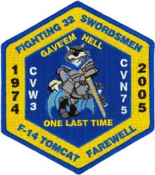 Fighter Squadron 32 (VF-32) F-14 Tomcat Retirement
VF-32 "Swordsmen"
2005
Grumman F-14B Tomcat
