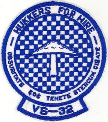 Air Anti-Submarine Squadron 32 (VS-32) Morale
Established as Composite Squadron THIRTY TWO (VC-32) on 31 May 1949. Redesignated Carrier Air Anti Submarine Squadron THIRTY TWO (VS-32) "Maulers" on 20 Apr 1950. Sea Control Squadron THIRTY TWO (VS-32) on 1 Oct 1993. Disestablished on 20 Sep 2008.

Grumman TBM-3W/3E Avenger, 1949-1954
Grumman S2F-1/B/F/E Tracker, 1954-1974
Lockheed S-3A/B Viking, 1974-2008

