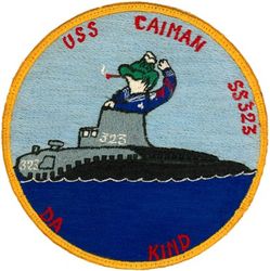 SS-323 USS Caiman
USS Caiman (SS-323)
Class and type: Balao-class diesel-electric submarine
Builder: Electric Boat Company, Groton, Connecticut
Laid down: 24 Jun 1943
Launched: 30 Mar 1944
Commissioned: 17 Jul 1944
Decommissioned: 30 Jun 1972
Struck: 30 Jun 1972
Fate: Transferred to Turkey, 30 Jun 1972
