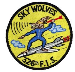 326th Fighter-Interceptor Squadron
Constituted 326th Fighter Squadron on 24 Jun 1942. Activated on 10 Jul 1942. Disbanded on 31 Mar 1944. Reconstituted, and redesignated 326th Fighter Interceptor Squadron on 23 Mar 1953. Activated on 18 Dec 1953. Inactivated on 2 Jan 1967.
