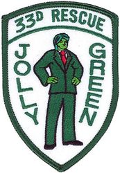 33d Rescue Squadron Jolly Green Morale
Constituted as 33 Air Rescue Squadron on 17 Oct 1952. Activated on 14 Nov 1952. Discontinued on 18 Mar 1960. Organized on 18 Jun 1961. Redesignated as: 33 Air Recovery Squadron on 1 Jul 1965; 33 Aerospace Rescue and Recovery Squadron on 8 Jan 1966. Inactivated on 1 Oct 1970. Activated on 1 Jul 1971. Redesignated as: 33 Air Rescue Squadron on 1 Jun 1989; 33 Rescue Squadron on 1 Feb 1993.
