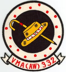 Marine All Weather Attack Squadron 332 (VMA(AW)-332)    
Established as Marine Scout Bomber Squadron 332 (VMSB-332) in Jun 1942. Redesignated Marine Torpedo Bombing Squadron 332 (VMTB-332) on 1 Mar 1945. Decactivated in 1945. Recommissioned Marine Attack Squadron 332 (VMA-332) on 23 Apr 1952. Redesignated Marine All Weather Attack Squadron 332 (VMA(AW)-332) on 20 Aug 1968; Marine All Weather Fighter Attack Squadron 332 (VMFA(AW)-332) on 16 Jun 1993. Deactivated on 30 Mar 2007.

Douglas SBD Dauntless, 1943-1945
Grumman TBM Avenger, 1945
Grumman F6F Hell Cat, 1952
Vought F4U Corsair, 1953
Douglas AD-1 Skyraider, 1953-1958
Douglas A-4D Skyhawk, 1958-1968
Grumman A-6 Intruder, 1968-1993
McDonnell Douglas F/A-18 Hornet, 1993-2007

