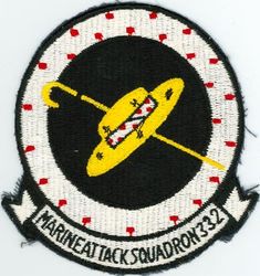 Marine Attack Squadron 332 (VMA-332)
Established as Marine Scout Bomber Squadron 332 (VMSB-332) in Jun 1942. Redesignated Marine Torpedo Bombing Squadron 332 (VMTB-332) on 1 Mar 1945. Decactivated in 1945. Recommissioned Marine Attack Squadron 332 (VMA-332) on 23 Apr 1952. Redesignated Marine All Weather Attack Squadron 332 (VMA(AW)-332) on 20 Aug 1968; Marine All Weather Fighter Attack Squadron 332 (VMFA(AW)-332) on 16 Jun 1993. Deactivated on 30 Mar 2007.

Douglas SBD Dauntless, 1943-1945
Grumman TBM Avenger, 1945
Grumman F6F Hell Cat, 1952
Vought F4U Corsair, 1953
Douglas AD-1 Skyraider, 1953-1958
Douglas A-4D Skyhawk, 1958-1968
Grumman A-6 Intruder, 1968-1993
McDonnell Douglas F/A-18 Hornet, 1993-2007

