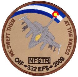 120th Expeditionary Fighter Squadron (332d Expeditionary Fighter Squadron)
The 332d Expeditionary Fighter Squadron was a designation used to refer to Air National Guard and Air Force Reserve Command F-16 units deploying to Balad AB. While the 332d designation was widely used, its was not the proper designation of the units while deployed to Balad. The 332d is used since most Guard/Reserve units rotated in and out on a more frequent basis compared to their active duty counterparts.
Keywords: desert