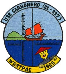 SS-337 USS Carbonero WESTERN PACIFIC CRUISE 1965
USS Carbonero (SS/AGSS-337)
Class and type: Balao-class diesel-electric submarine
Builder:	Electric Boat Company, Groton, Connecticut
Laid down: 16 Dec 1943
Launched: 15 Oct 1944
Commissioned: 7 Feb 1945
Decommissioned: 1 Dec 1970
Struck: 1 Dec 1970
Fate: Sunk as a target off Pearl Harbor, 27 Apr 1975
