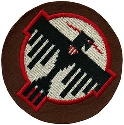 34th Bombardment Squadron, Medium
Organized as 34 Aero Squadron on 11 Jun 1917.  Demobilized on 10 Jun 1919. Reconstituted, and redesignated as 34 Pursuit Squadron, on 24 Mar 1923.  Activated on 15 Jul 1931.  Redesignated as: 34 Attack Squadron on 1 Mar 1935; 34 Bombardment Squadron (Medium) on 17 Oct 1939; 34 Bombardment Squadron, Medium, on 9 Oct 1944.  Inactivated on 26 Nov 1945.

Insignia approved on 18 Jun 1932. US made embroidered on wool.

Stations.  Camp Kelly, TX, 11 Jun–11 Aug 1917; England, 15 Sep–19 Dec 1917; Tours, France, 23 Dec 1917–1919; Mitchel Field, NY, c. 27 May–10 Jun 1919.  March Field, CA, 15 Jul 1931; McChord Field, WA, 24 Jun 1940; Pendleton, OR, 29 Jun 1941; Portland, OR, 28 Dec 1941; Pendleton, OR, 13 Jan 1942; Lexington County Aprt, SC, 16 Feb 1942; Barksdale Field, LA, 24 Jun–18 Nov 1942; Telergma, Algeria, 23 Dec 1942; Sedrata, Algeria, c. 13 May 1943; Djedeida, Tunisia, 25 Jun 1943; Villacidro, Sardinia, c. 6 Dec 1943; Poretta, Corsica, 21 Sep 1944; Dijon, France, 20 Nov 1944; Linz, Austria, c. 18 Jun 1945; Horsching, Austria, 8 Jul 1945; Marchtrenk, Austria, 10 Aug 1945; Clastres, France, c. 3 Oct–c. 17 Nov 1945; Camp Myles Standish, MA, 25–26 Nov 1945.

