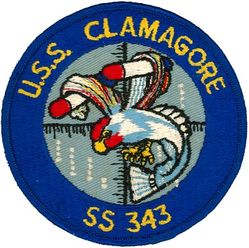 SS-343 USS CLAMAGORE
USS Clamagore (SS-343)
Class and type: Balao-class diesel-electric submarine
Builder: Electric Boat Company, Groton, Connecticut[1]
Laid down: 16 Mar 1944
Launched: 25 Feb 1945
Sponsored by: Miss M. J. Jacobs
Commissioned: 28 Jun 1945
Decommissioned: 12 Jun 1973
Struck: 27 Jun 1975
Status: Museum ship at Patriot's Point Naval & Maritime Museum, Charleston, SC since 1981.

