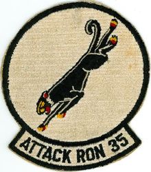 Attack Squadron 35 (VA-35) 
Established as Bombing Squadron THREE B (VB-3B) "Black Panthers" on 1 Jul 1934. Redesignated Bombing Squadron FOUR (VB-4) on 1 Jul 1937; Bombing Squadron THREE (VB-3) on 1 Jul 1939; Attack Squadron THREE A (VA-3A) on 15 Nov 1946; Attack Squadron THIRTY FOUR (VA34) on 7 Aug 1948; Attack Squadron THIRTY FIVE (VA35) on 15 Feb 1950. Disestablished on 31 Jan 1995. The second squadron to be assigned the VA-35 designation. 

Douglas AD-3; AD-4; AD-4B; AD-4L; AD-4N; AD-5; AD-6; A-IH Skyraider, 1950-1965
Grumman A-6A/B/C/E/KA-6D Intruder, 1965-1995



