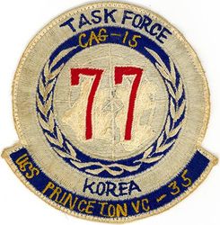 Composite Squadron 35 (VC-35) Task Force 77 CVG-15 Western Pacific/Korea Cruise 1953
Established as Composite Squadron THIRTY FIVE (VC-35) on 25 May 1950. Redesignated Attack Squadron (All Weather) THIRTY FIVE (VA(AW)-35) on 1 Jul 1956; Attack Squadron ONE TWENTY TWO (VA-122) (1st) on 29 Jun 1959. Disestablished on 31 May 1991. 

Deployment. 24 Jan 1953-21 Sep 1953 USS Princeton (CVA-37), CVG-15, Det. D, AD-4N, Korea/WestPac

