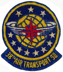 38th Air Transport Squadron, Medium
Constituted as the 38th Ferrying Squadron and activated on 9 Jul 1942.
Redesignated 38th Transport Squadron on 19 Mar 1943. Deactivated on 18 Oct 1943. Reconstituted as the 38th Air Transport Squadron, Medium asigned to1611th Air Transport Group (later Wing), on 1 Jun 1954. Activated on 18 Oct 1954. Inactivated and discontinued on 25 Jun 1965.
