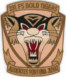 391st Fighter Squadron Morale
Translation: AUDENTES FORTUNA JUVAT = Fortune Favors the Bold
Keywords: desert