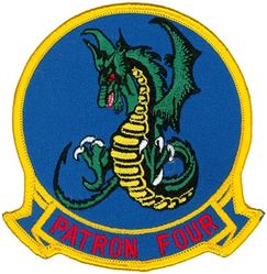 Patrol Squadron 4 (VP-4)
Established as Bombing Squadron ONE HUNDRED FORTY FOUR (VB-144) on 1 Jul 1943. Redesignated Patrol Bombing Squadron ONE HUNDRED FORTY FOUR (VPB-144) on 1 Oct 1944; Patrol Squadron ONE HUNDRED FORTY FOUR (VP-144) on 15 May 1946; Medium Patrol Squadron (Landplane) ONE HUNDRED FORTY FOUR (VP-ML-4) on 15 Nov 1946; Patrol Squadron FOUR (VP-4) on 1 Sep 1948, the second squadron to be assigned the VP-4 designation.

Lockheed P-3C UIIIR Orion, 1992-2016
Boeing P-8A Poseidon, 2016-.

Insignia (4th) “Skinny Dragons” design was altered slightly in honor of the squadron’s 50th anniversary and a more detailed insignia approved by CNO on 25 Mar 1993.

