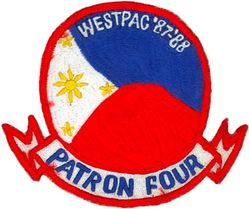 Patrol Squadron 4 (VP-4) CRUISE 1987-1988
VEstablished as Bombing Squadron ONE HUNDRED FORTY FOUR (VB-144) on 1 Jul 1943. Redesignated Patrol Bombing Squadron ONE HUNDRED FORTY FOUR (VPB-144) on 1 Oct 1944; Patrol Squadron ONE HUNDRED FORTY FOUR (VP-144) on 15 May 1946; Medium Patrol Squadron (Landplane) ONE HUNDRED FORTY FOUR (VP-ML-4) on 15 Nov 1946; Patrol Squadron FOUR (VP-4) "Skinny Dragons" on 1 Sep 1948-.
Lockheed P-3C UIIIR Orion
