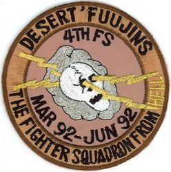 4th Fighter Squadron Operation DESERT STORM 1992
Keywords: desert