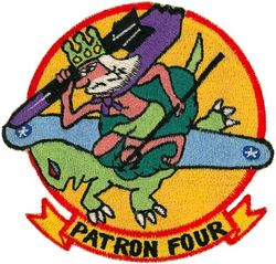 Patrol Squadron 4 (VP-4)
Established as Bombing Squadron ONE HUNDRED FORTY FOUR (VB-144) on 1 Jul 1943. Redesignated Patrol Bombing Squadron ONE HUNDRED FORTY FOUR (VPB-144) on 1 Oct 1944; Patrol Squadron ONE HUNDRED FORTY FOUR (VP-144) on 15 May 1946; Medium Patrol Squadron (Landplane) ONE HUNDRED FORTY FOUR (VP-ML-4) on 15 Nov 1946; Patrol Squadron FOUR (VP-4) on 1 Sep 1948, the second squadron to be assigned the VP-4 designation.

Lockheed P2V-2/5/5F/7/SP-2H Neptune, 1948-1965

Insignia (2nd) “King Neptune” approved by CNO on 29 Nov 1948.

