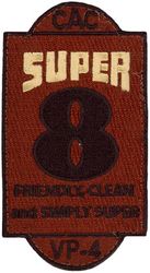 Patrol Squadron 4 (VP-4) Combat Air Crew 8
Established as Bombing Squadron ONE HUNDRED FORTY FOUR (VB-144) on 1 July 1943. Redesignated Patrol Bombing Squadron ONE HUNDRED FORTY FOUR (VPB-144) on 1 October 1944. Redesignated Patrol Squadron ONE HUNDRED FORTY FOUR (VP-144) on 15 May 1946. Redesignated Medium Patrol Squadron (Landplane) ONE HUNDRED FORTY FOUR (VP-ML-4) on 15 November 1946. Redesignated Patrol Squadron FOUR (VP-4) on 1 September 1948, the second squadron to be assigned the VP-4 designation.

Lockheed P-3C UIIIR Orion, 1992

The Skinny Dragon design was altered slightly in honor of the squadron’s 50th anniversary in 1993. Approved by CNO on 25 Mar 1993.

