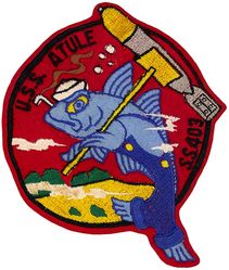 SS-403  USS Atule  
Name: USS Atule (SS-403)
Builder:	 Portsmouth Naval Shipyard, Kittery, ME
Laid down: 2 Dec 1943
Launched: 6 Mar 1944
Commissioned:	21 Jun 1944
Decommissioned: 8 Sep 1947
Recommissioned: 8 Mar 1951
Decommissioned: 6 Apr 1970
Stricken: 15 Aug 1973
Fate: Transferred to Peru on 31 Jul 1974
Class and type: Balao-class diesel-electric submarine
Displacement: 1,526 tons (1,550 t) surfaced,[2] 2,391 tons (2,429 t) submerged
Length:	311 ft (3,730 in)
Beam: 27 ft 3 in (8.31 m)
Draft: 16 ft 10 in (5.13 m) maximum
Propulsion: 4 × Fairbanks-Morse Model 38D8-⅛ 10-cylinder opposed piston diesel engines driving electrical generators
2 × 126-cell Sargo batteries
4 × high-speed Elliott electric motors with reduction gears, two propellers 
5,400 shp (4.0 MW) surfaced
2,740 shp (2.0 MW) submerged
Speed: 20.25 kn (37.50 km/h) surfaced, 8.75 kn (16.21 km/h) submerged
Range: 11,000 nm (20,000 km) @ 10 kn (19 km/h) surfaced
Endurance: 48 hours @ 2 kn (3.7 km/h) submerged, 75 days on patrol
Test depth: 400 ft (120 m)
Complement: 10 officers, 70-71 enlisted
Armament: 10 × 21-inch (533 mm) torpedo tubes, 6 forward, 4 aft, 24 torpedoes
1 × 5-inch (127 mm) / 25 caliber deck gun
Bofors 40 mm and Oerlikon 20 mm cannon

