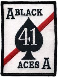 Fighter Squadron 41 (VF-41)
Established as Fighter Squadron SEVEN FIVE A (VF-75A) on 1 Jun 1945. Redesignated Fighter Squadron SEVEN FIVE (VF-75) on 1 Aug 1945; Fighter Squadron THREE B (VF-3B) on 15 Nov 1946; Fighter Squadron FOUR ONE (VF-41) on 1 Sep 1948. Disestablished on 8 Jun 1950. Reestablished on 1 Sep 1950. Redesignated Strike Fighter Squadron FOUR ONE (VFA-41) in Dec 2001-.

Vought F4U-4/5 Corsair, 1945-1953
McDonnell F2H-3 Banshee, 1953-1958
McDonnell F3H-2 Demon, 1958-1962
McDonnell Douglas F-4B/J/N Phantom II, 1962-1976
Grumman F-14-A Tomcat, 1976-2001

