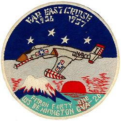 Fighter Squadron 41 (VF-41) FAR EAST CRUISE 1956-1957
Established as Fighter Squadron SEVEN FIVE A (VF-75A) on 1 Jun 1945. Redesignated Fighter Squadron SEVEN FIVE (VF-75) on 1 Aug 1945; Fighter Squadron THREE B (VF-3B) on 15 Nov 1946; Fighter Squadron FOUR ONE (VF-41) on 1 Sep 1948. Disestablished on 8 Jun 1950. Reestablished on 1 Sep 1950. Redesignated Strike Fighter Squadron FOUR ONE (VFA-41) in Dec 2001-.

McDonnell F2H-3 Banshee 

