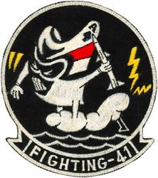 Fighter Squadron 41 (VF-41)
Established as Fighter Squadron SEVEN FIVE A (VF-75A) on 1 Jun 1945. Redesignated Fighter Squadron SEVEN FIVE (VF-75) on 1 Aug 1945; Fighter Squadron THREE B (VF-3B) on 15 Nov 1946; Fighter Squadron FOUR ONE (VF-41) on 1 Sep 1948. Disestablished on 8 Jun 1950. Reestablished on 1 Sep 1950. Redesignated Strike Fighter Squadron FOUR ONE (VFA-41) in Dec 2001-.

Vought F4U-4/5 Corsair, 1945-1953
McDonnell F2H-3 Banshee, 1953-1958
McDonnell F3H-2 Demon, 1958-1962
McDonnell Douglas F-4B/J/N Phantom II, 1962-1976
Grumman F-14-A Tomcat, 1976-2001


