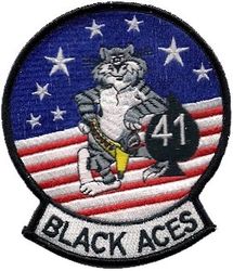 Fighter Squadron 41 (VF-41) F-14 Tomcat
Established as Fighter Squadron SEVEN FIVE A (VF-75A) on 1 Jun 1945. Redesignated Fighter Squadron SEVEN FIVE (VF-75) on 1 Aug 1945; Fighter Squadron THREE B (VF-3B) on 15 Nov 1946; Fighter Squadron FOUR ONE (VF-41) on 1 Sep 1948. Disestablished on 8 Jun 1950. Reestablished on 1 Sep 1950. Redesignated Strike Fighter Squadron FOUR ONE (VFA-41) in Dec 2001-.

Grumman F-14-A Tomcat, 1976-2001

