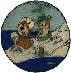 Fighter Squadron 41 (VF-41) Morale
Established as Fighter Squadron SEVEN FIVE A (VF-75A) on 1 Jun 1945. Redesignated Fighter Squadron SEVEN FIVE (VF-75) on 1 Aug 1945; Fighter Squadron THREE B (VF-3B) on 15 Nov 1946; Fighter Squadron FOUR ONE (VF-41) on 1 Sep 1948. Disestablished on 8 Jun 1950. Reestablished on 1 Sep 1950. Redesignated Strike Fighter Squadron FOUR ONE (VFA-41) in Dec 2001-.

Vought F4U-4/5 Corsair, 1945-1953
McDonnell F2H-3 Banshee, 1953-1958
McDonnell F3H-2 Demon, 1958-1962
McDonnell Douglas F-4B/J/N Phantom II, 1962-1976
Grumman F-14-A Tomcat, 1976-2001


