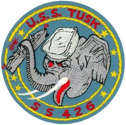 SS-426 USS Tusk
Namesake. The tusk, an alternate name for the cusk, a large edible saltwater fish related to the cod
Builder. Cramp Shipbuilding Company, Philadelphia, PA
Laid down. 23 Aug 1943
Launched. 8 Jul 1945
Commissioned. 11 Apr 1946
Decommissioned. 18 Oct 1973
Stricken	. 18 Oct 1973
Fate. Transferred to the Republic of China, 18 Oct 1973
Class and type. Balao-class diesel-electric submarine
Displacement:	
1,526 long tons (1,550 t) surfaced
2,424 long tons (2,463 t) submerged
Length. 311 ft 9 in (95.02 m)
Beam. 27 ft 3 in (8.31 m)
Draft. 16 ft 10 in (5.13 m) maximum
Propulsion:	
4 × Fairbanks-Morse Model 38D8-⅛ 10-cylinder opposed piston diesel engines driving electrical generators
2 × 126-cell Sargo batteries
2 × low-speed direct-drive Elliott electric motors
two propellers 
5,400 shp (4.0 MW) surfaced
2,740 shp (2.0 MW) submerged
Speed. 20.25 knots (37.50 km/h) surfaced; 8.75 knots (16.21 km/h) submerged
Range	11,000 nautical miles (20,000 km) surfaced at 10 knots (19 km/h)
Endurance. 48 hours at 2 knots (3.7 km/h) submerged; 75 days on patrol
Test depth. 400 feet (120 m)
Complement. 10 officers, 70–71 enlisted
Armament:	
10 × 21-inch (533 mm) torpedo tubes
6 forward, 4 aft
24 torpedoes
1 × 5-inch (127 mm) / 25 caliber deck gun
Bofors 40 mm and Oerlikon 20 mm cannon

General characteristics (Guppy II)
Displacement:	
1,870 long tons (1,900 t) surfaced
2,440 long tons (2,480 t) submerged
Length. 307 ft (94 m)
Beam. 27 ft 4 in (8.33 m)
Draft. 17 ft (5.2 m)
Propulsion:	
Snorkel added
Batteries upgraded to GUPPY type, capacity expanded to 504 cells (1 × 184 cell, 1 × 68 cell, and 2 × 126 cell batteries)
Speed. 18.0 knots (33.3 km/h) maximum, 13.5 knots (25.0 km/h) cruising (Surfaced); 16.0 knots (29.6 km/h) for ½ hour, 9.0 knots (16.7 km/h) snorkeling, 3.5 knots (6.5 km/h) cruising (Submerged)
Range. 15,000 nautical miles (28,000 km) surfaced at 11 knots (20 km/h)
Endurance. 48 hours at 4 knots (7.4 km/h) submerged
Complement. 9–10 officers, 5 petty officers, 70 enlisted men
Sensors and processing systems:
WFA active sonar
JT passive sonar
Mk 106 torpedo fire control system
Armament:	
10 × 21 inch (533 mm) torpedo tubes (six forward, four aft)
all guns removed

