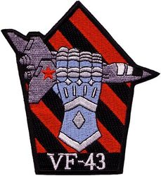 Fighter Squadron 43 (VF-43)
Established as Fighter Squadron SEVEN FOUR A (VF-74A) on 1 May 1945. Redesignated Fighter Squadron SEVEN FOUR (VF-74) on 1 Aug 1945; Fighter Squadron ONE B (VF-1B) on 15 Nov 1946; Fighter Squadron TWO ONE (VF-21) on 1 Sep 1948; Attack Squadron FOUR THREE (VA-43) “Mach Busters” on 1 Jul 1959;  Fighter Squadron FOUR THREE (VF-43) on 1 Jul 1973. Disestablished on 1 Jul 1994.

Douglas A4D-1/2/2N/A-4A/C/E/F/TA-4J Skyhawk.
Northrop Corp. T-38 Talon
Northrop Corp. F-5E Tiger II
IAI (Israeli) F-21 Kfir.
General Dynamics F-16N Viper

